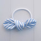 Coastal Grandma Blue Striped Bow Hair Tie