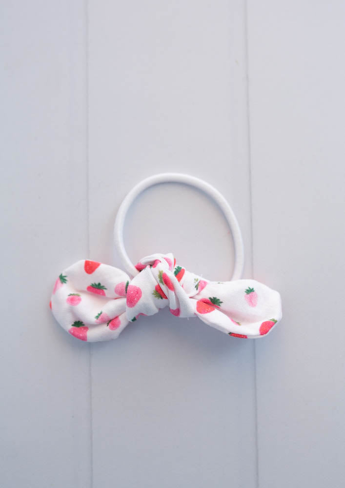 Strawberry Bow Hair Tie