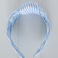 Coastal Grandma Blue Striped Knot Headband