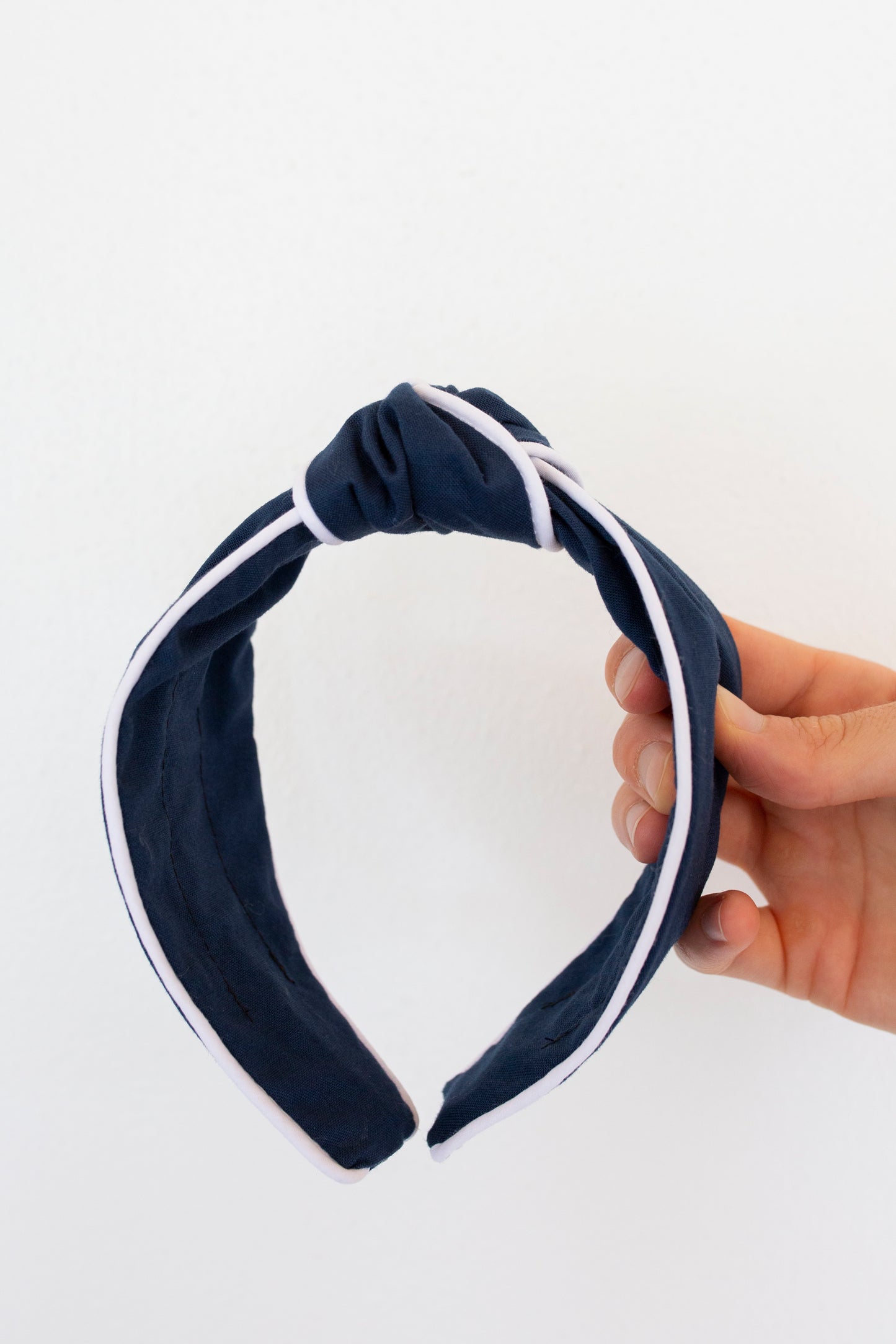 Nantucket Navy Piped Knot Headband