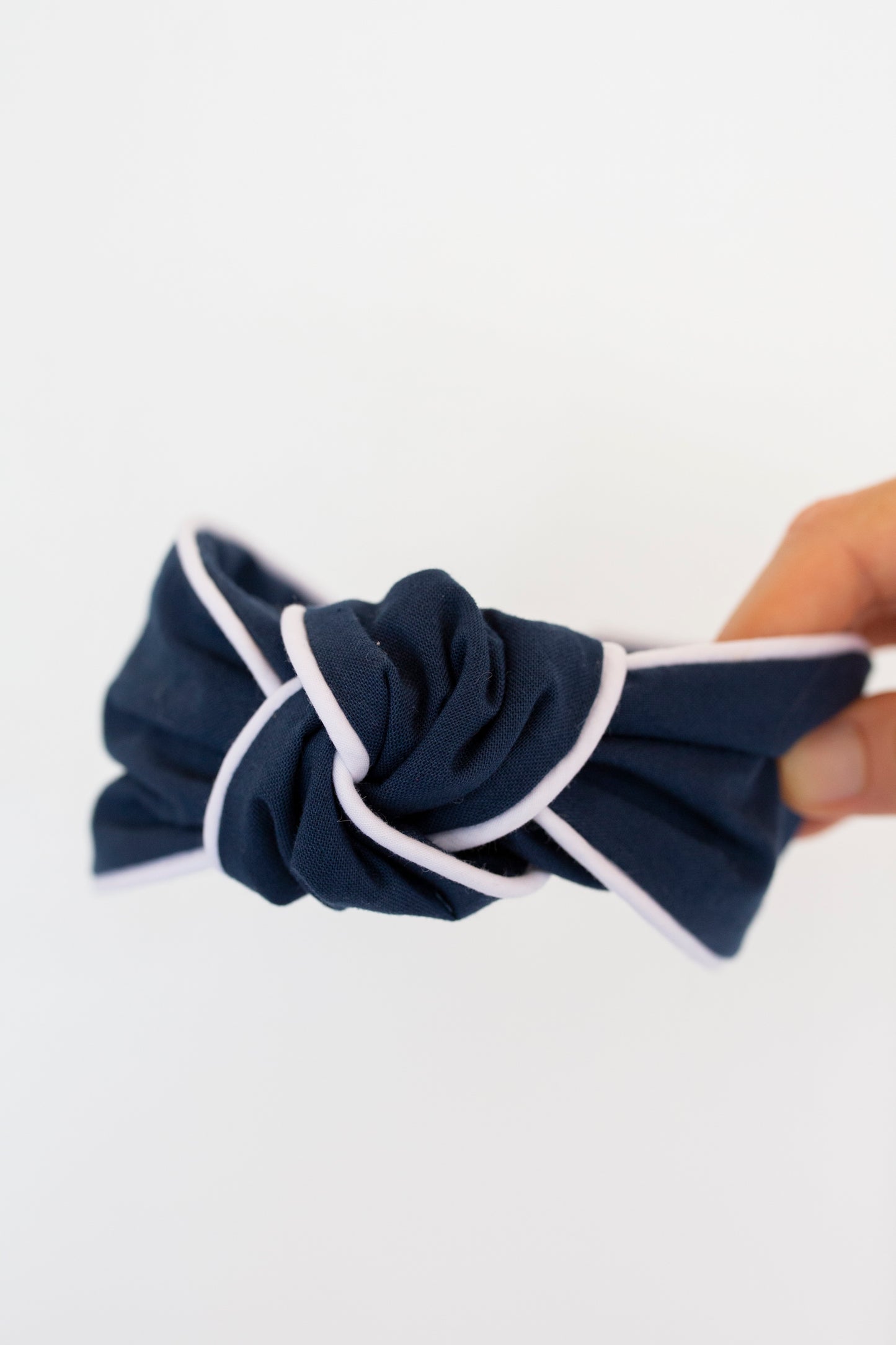 Nantucket Navy Piped Knot Headband