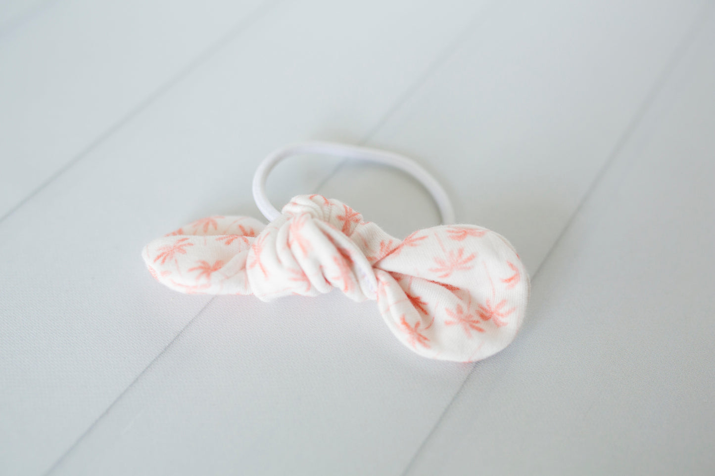 Palm Beach Pink Palm Bow Hair Tie