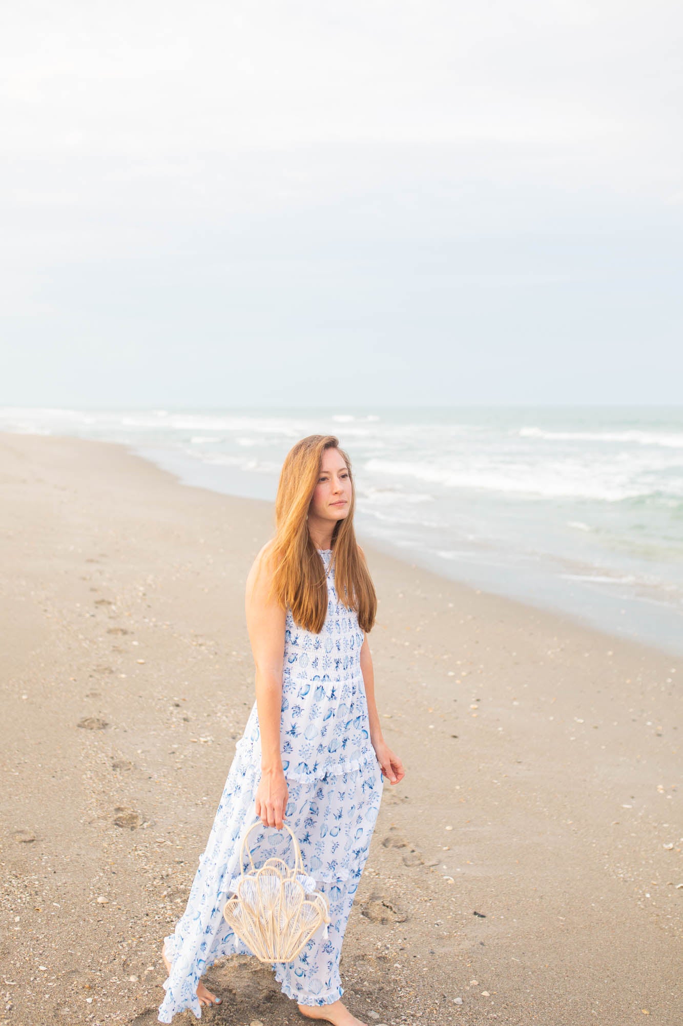 Palm Beach Island Raffia Shell Bag Sunset Pink