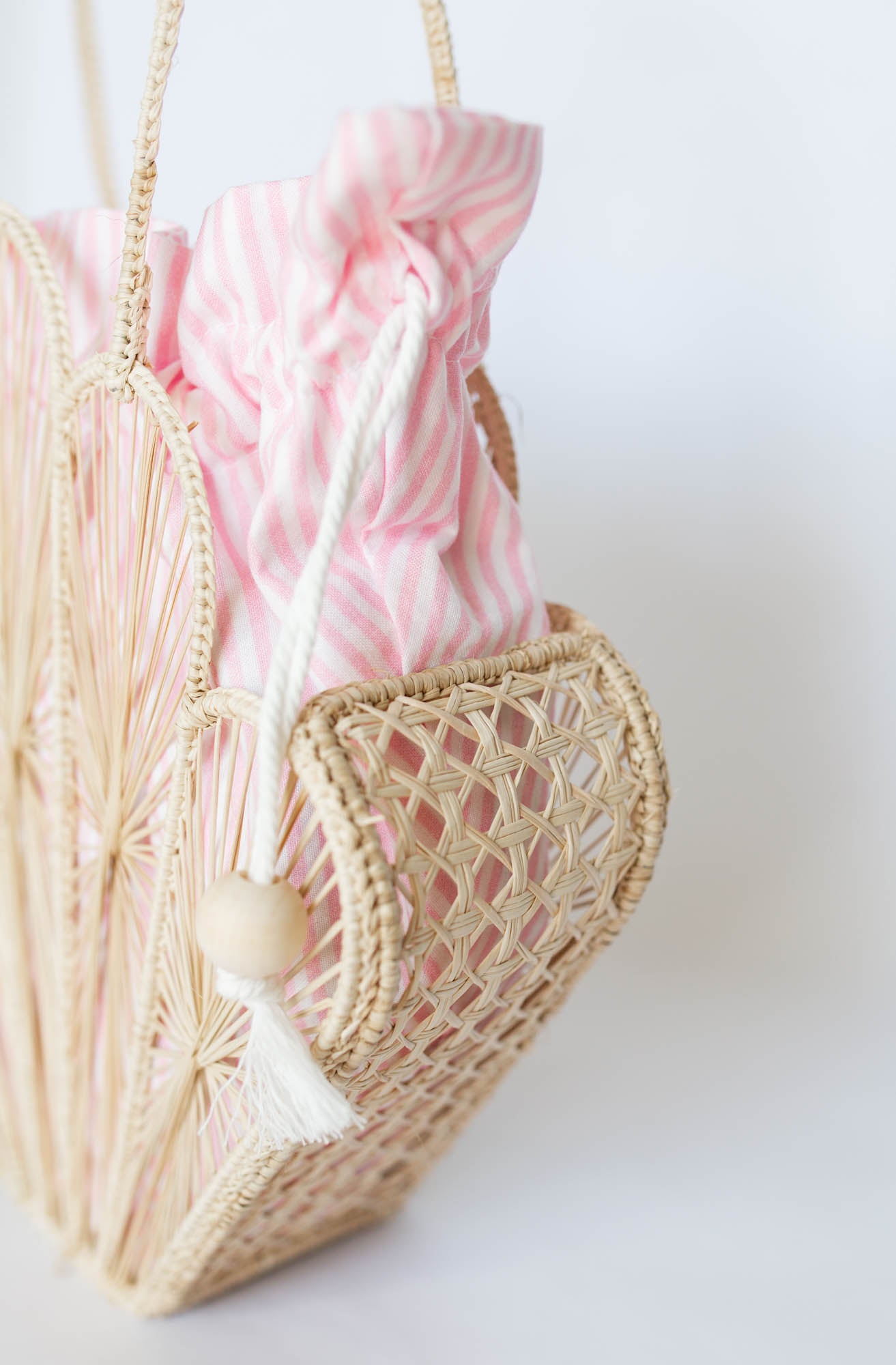 Palm Beach Island Raffia Shell Bag Sunset Pink