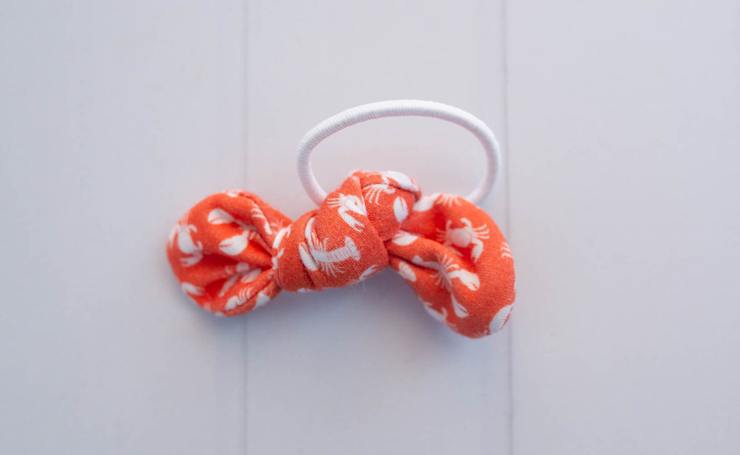 Lobster and Crab Bow Hair Tie