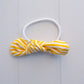 Yellow Striped Bow Hair Tie