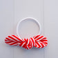 Red Striped Bow Hair Tie