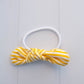 Yellow Striped Bow Hair Tie