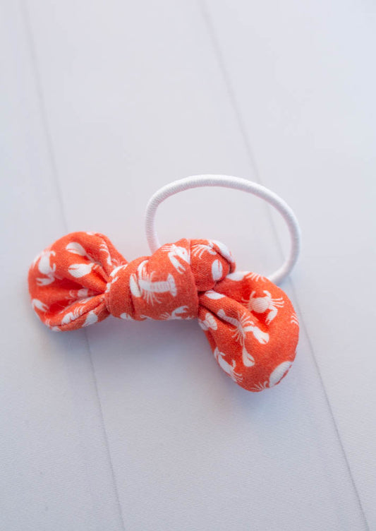 Lobster and Crab Bow Hair Tie