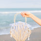 Palm Beach Island Raffia Shell Bag Sea Blue