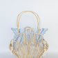 Palm Beach Island Raffia Shell Bag Sea Blue